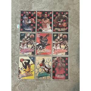 9 fleer ultra basketball card lot with sleeve
